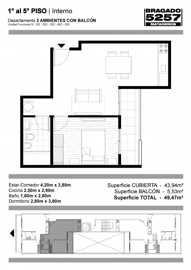 PREVENTA EN POZO - DEPTO 2 AMB - MATADEROS